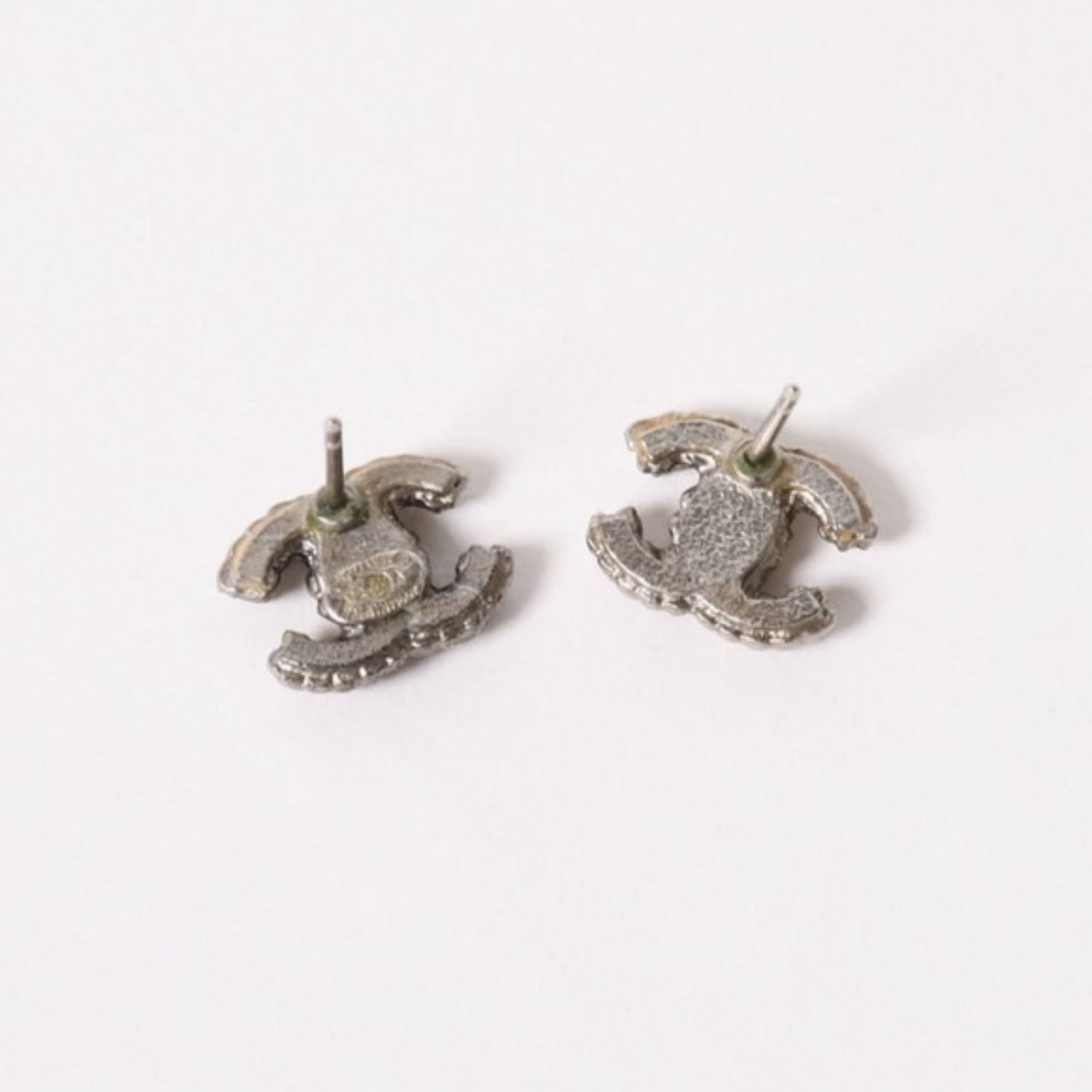 Chanel Earrings CC Logo Rhinestone Metal — view 4