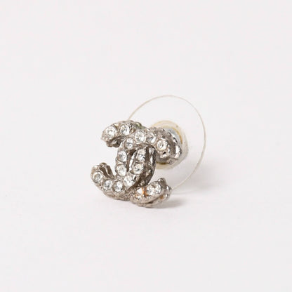Chanel Earrings CC Logo Rhinestone Metal — view 3