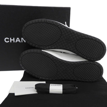 Chanel CC Logo Calfskin Suede Sneakers — view 7
