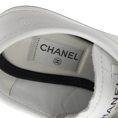 Chanel CC Logo Calfskin Suede Sneakers — view 8