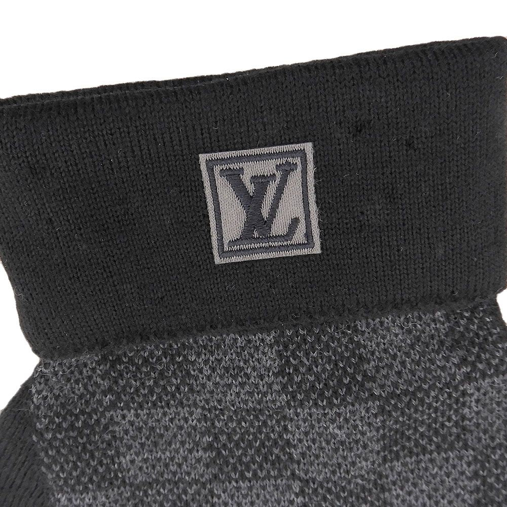 Louis Vuitton Gon Petit Damier Wool Gloves Black — view 6