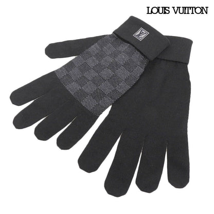 Louis Vuitton Gon Petit Damier Wool Gloves Black