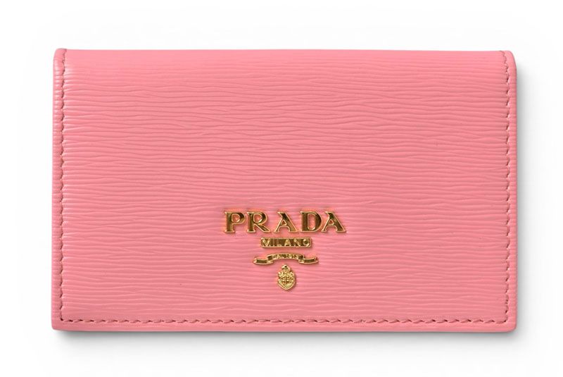 Prada Card Case Coin Business Holder Peonia Pink
