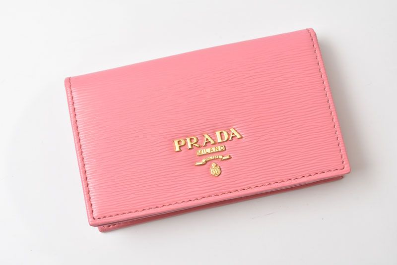 Prada Card Case Coin Business Holder Peonia Pink — view 2