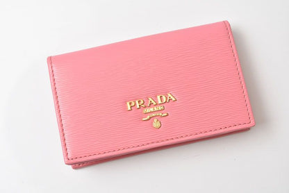 Prada Card Case Coin Business Holder Peonia Pink — view 2