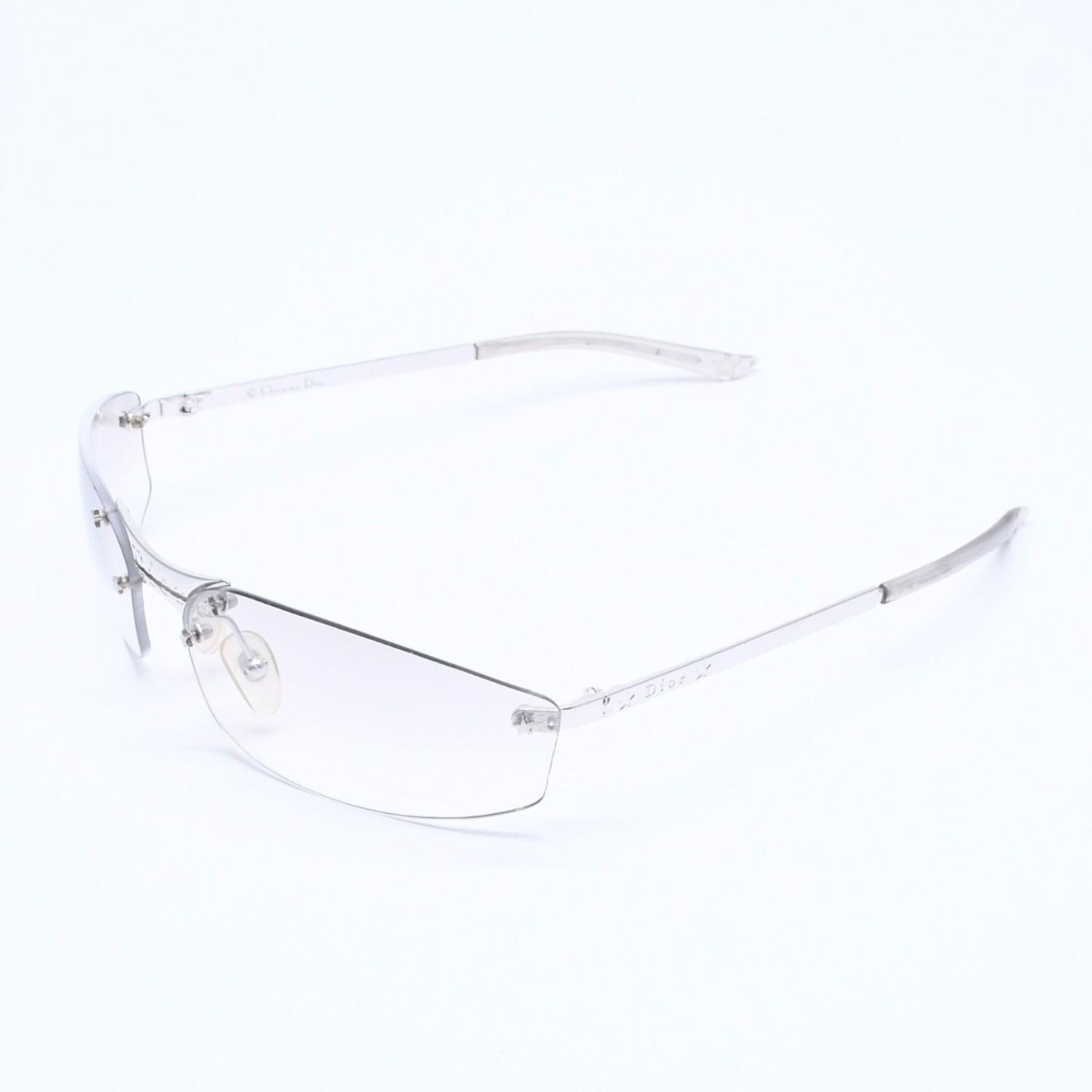 Dior Minipop Rimless Sunglasses Gray Silver Eyewear — view 2