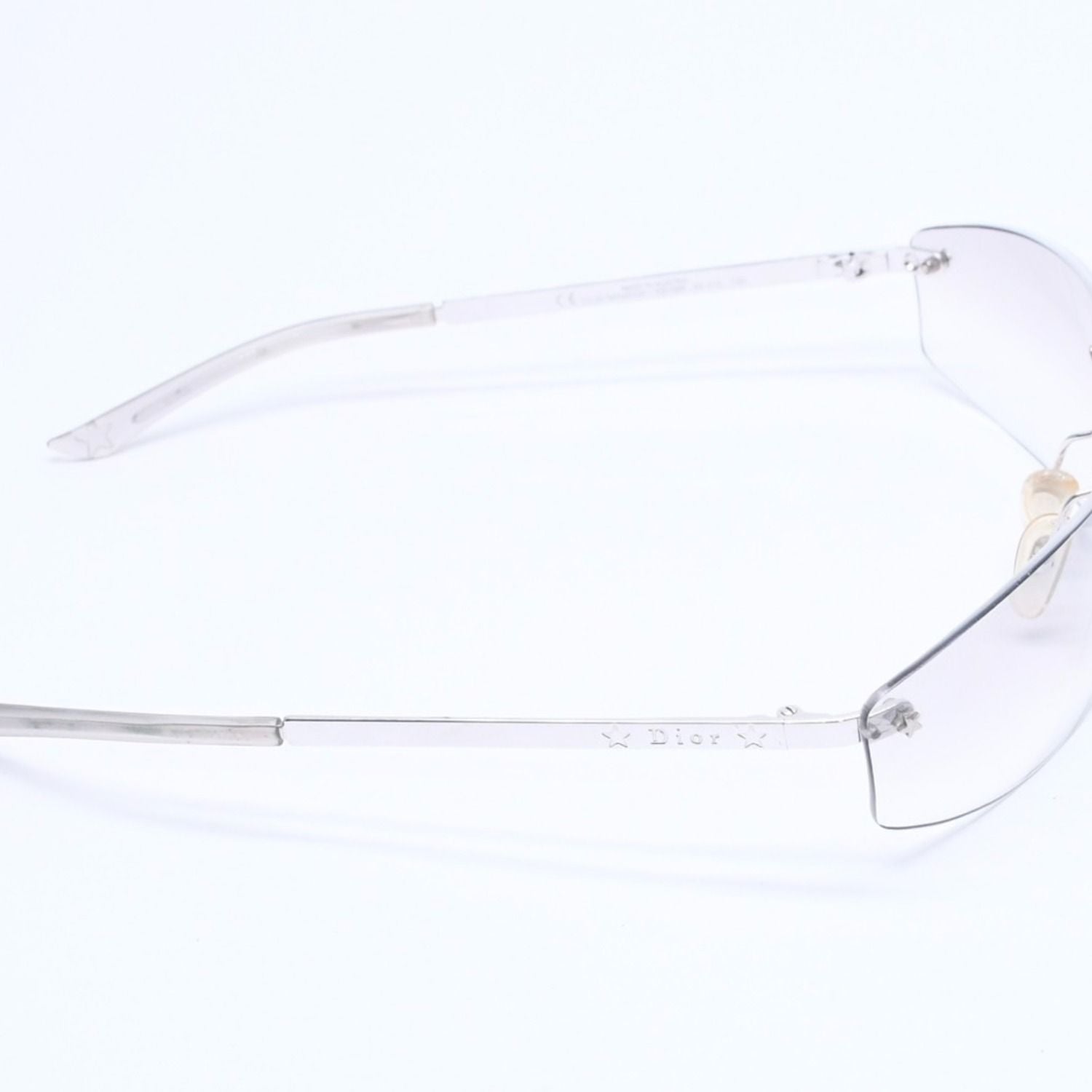 Dior Minipop Rimless Sunglasses Gray Silver Eyewear — view 4