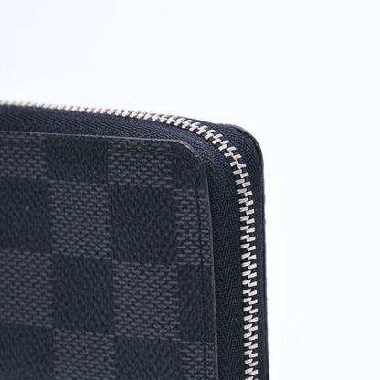 Louis Vuitton Zippy Coin Purse Damier Graphite Mini Wallet Black Silver — view 5