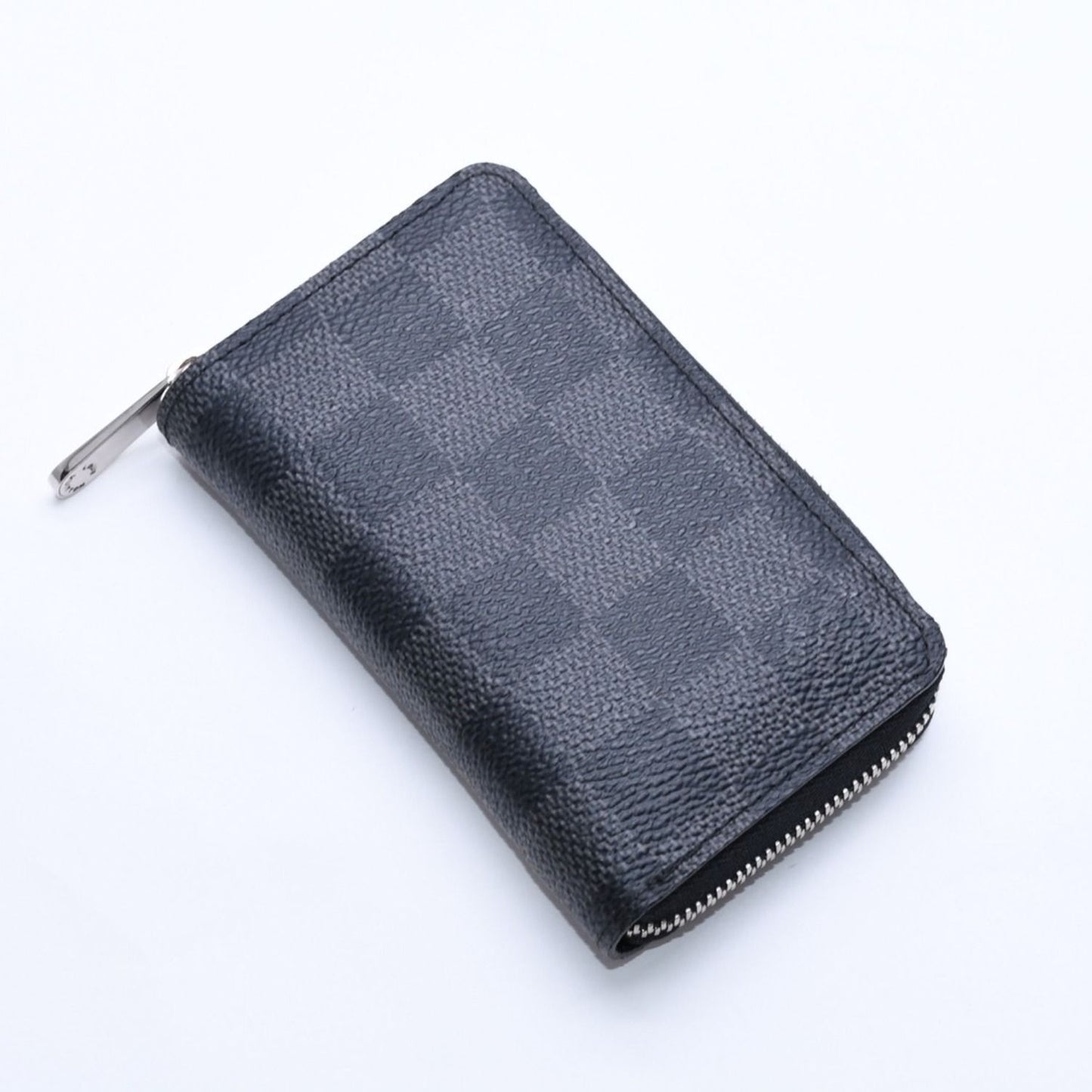 Louis Vuitton Zippy Coin Purse Damier Graphite Mini Wallet Black Silver — view 3