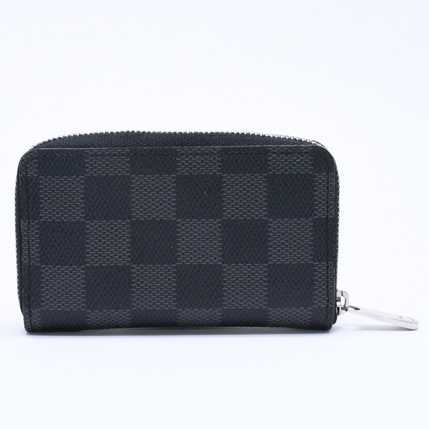 Louis Vuitton Zippy Coin Purse Damier Graphite Mini Wallet Black Silver — view 2