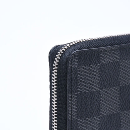 Louis Vuitton Zippy Coin Purse Damier Graphite Mini Wallet Black Silver — view 7