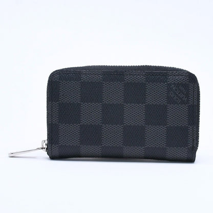 Louis Vuitton Zippy Coin Purse Damier Graphite Mini Wallet Black Silver
