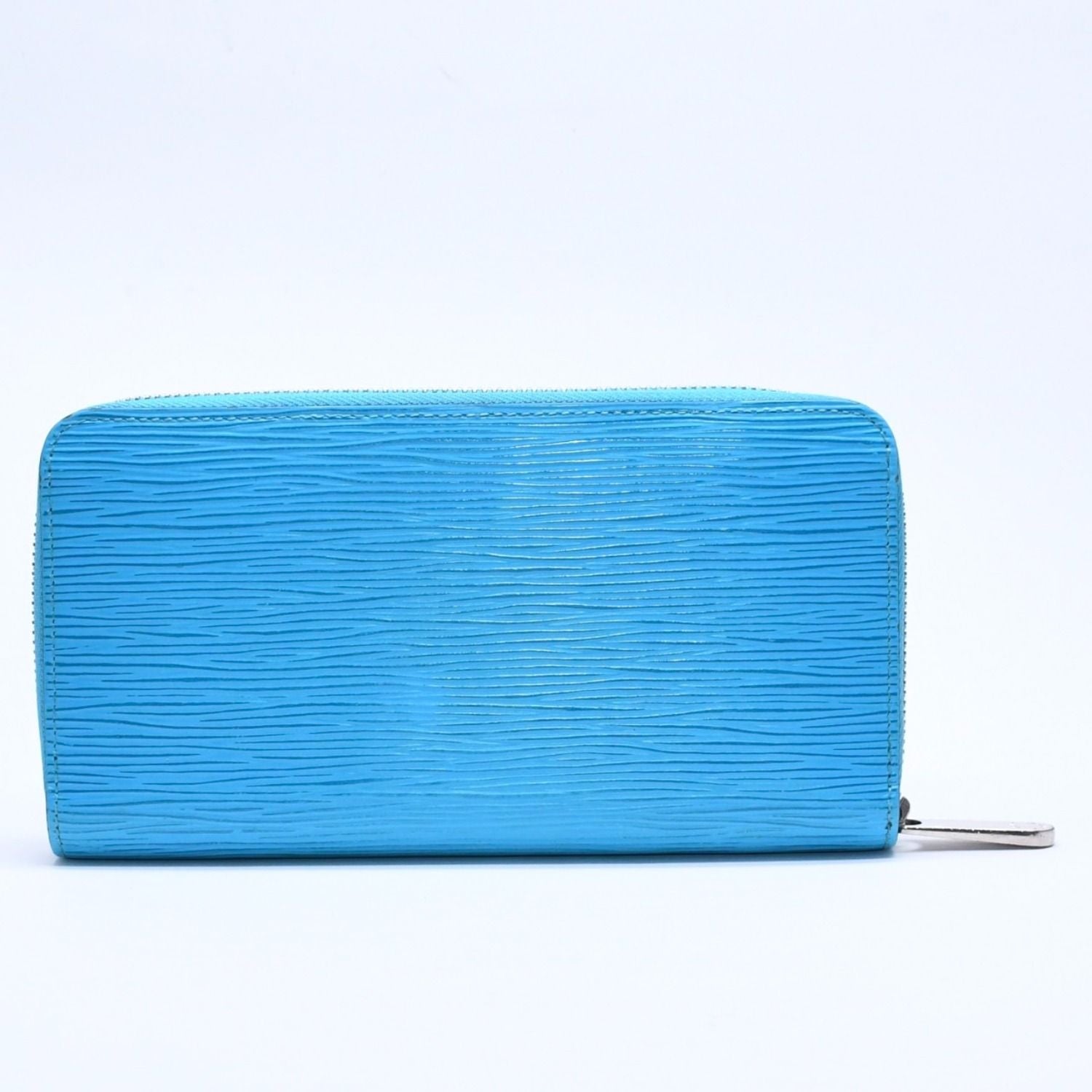 Louis Vuitton Zippy Wallet Epi Leather Silver Turquoise Blue — view 2