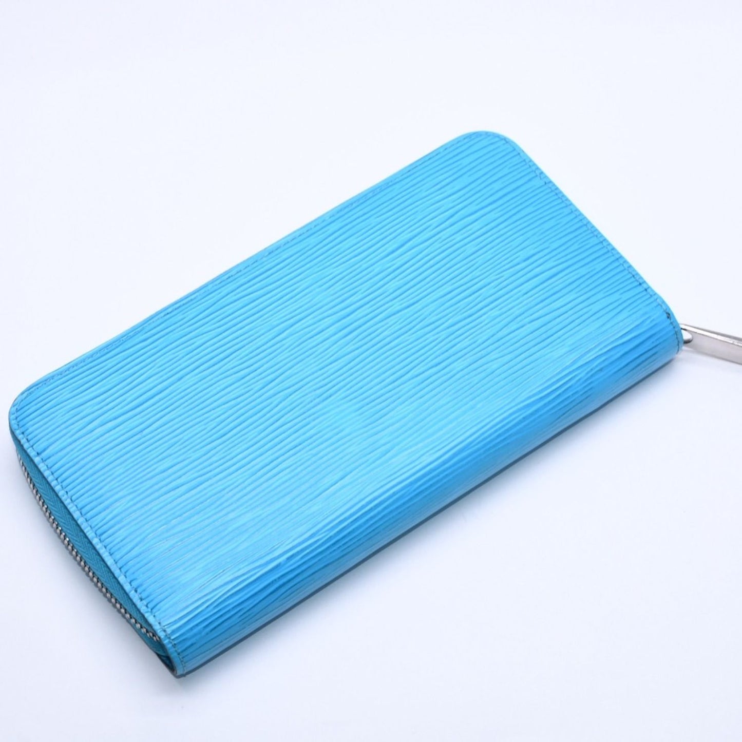 Louis Vuitton Zippy Wallet Epi Leather Silver Turquoise Blue — view 4