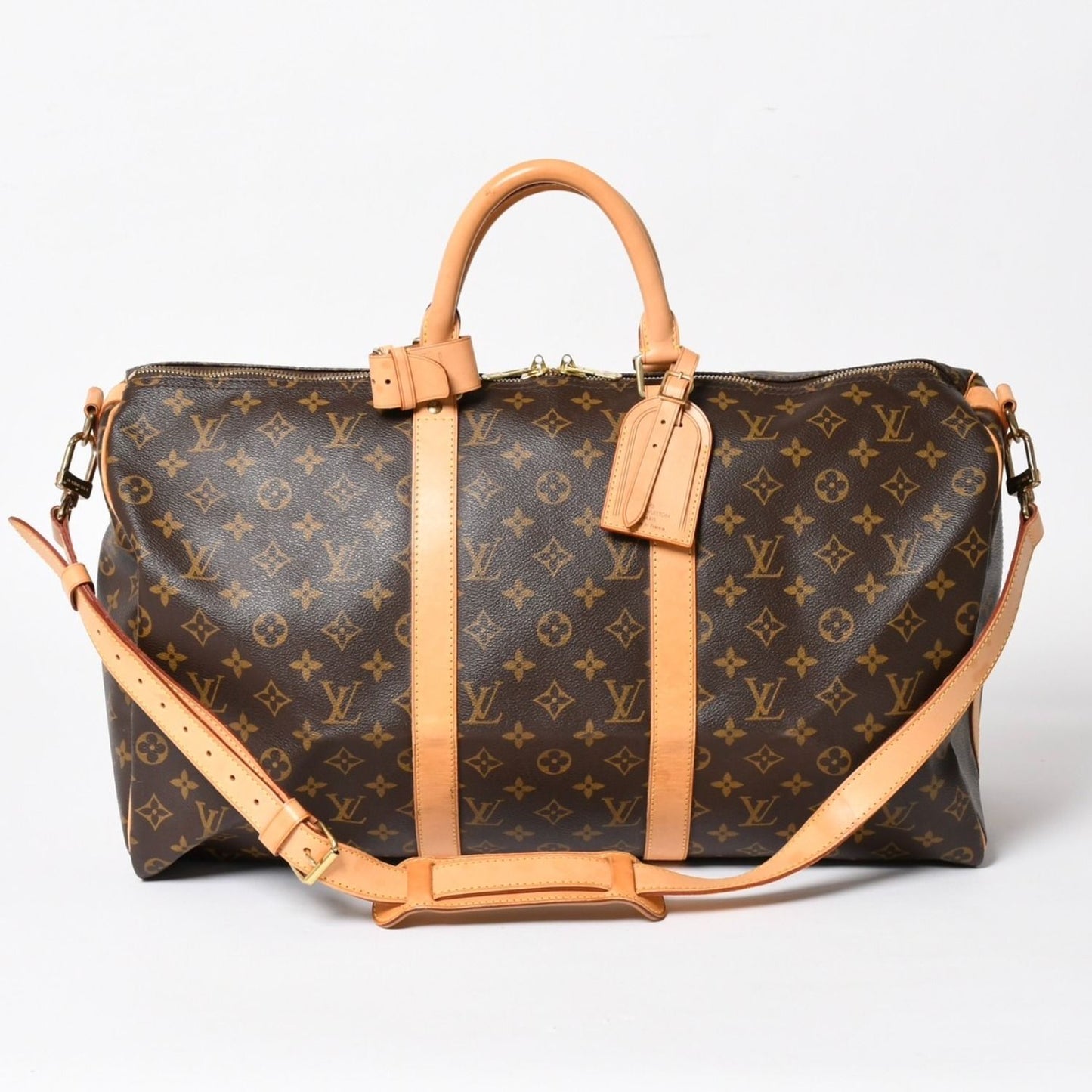 Louis Vuitton Keepall 50 Boston Bag Leather Monogram Gold