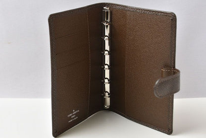Louis Vuitton Notebook Cover Agenda PM Taiga Grizzly Dark Brown — view 7