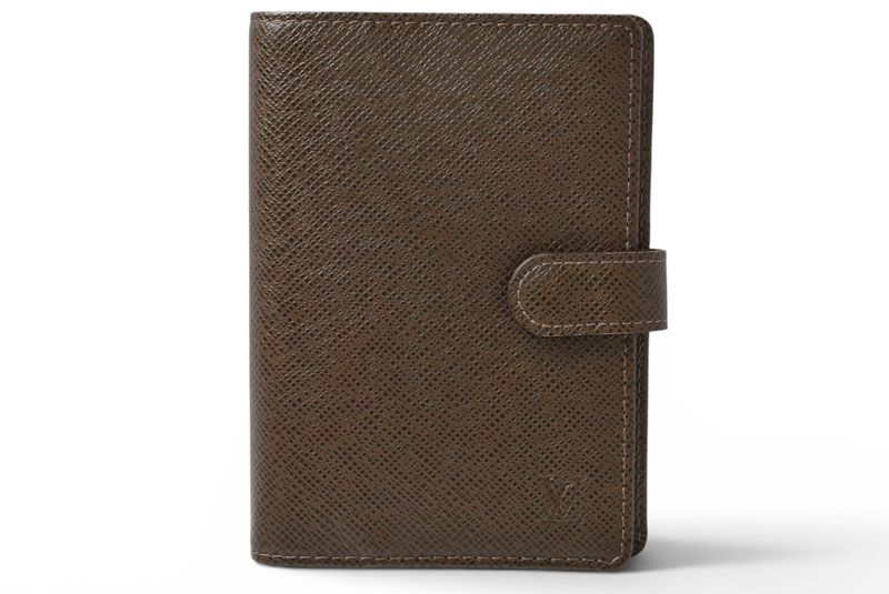 Louis Vuitton Notebook Cover Agenda PM Taiga Grizzly Dark Brown