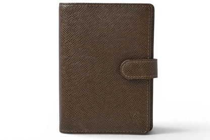 Louis Vuitton Notebook Cover Agenda PM Taiga Grizzly Dark Brown