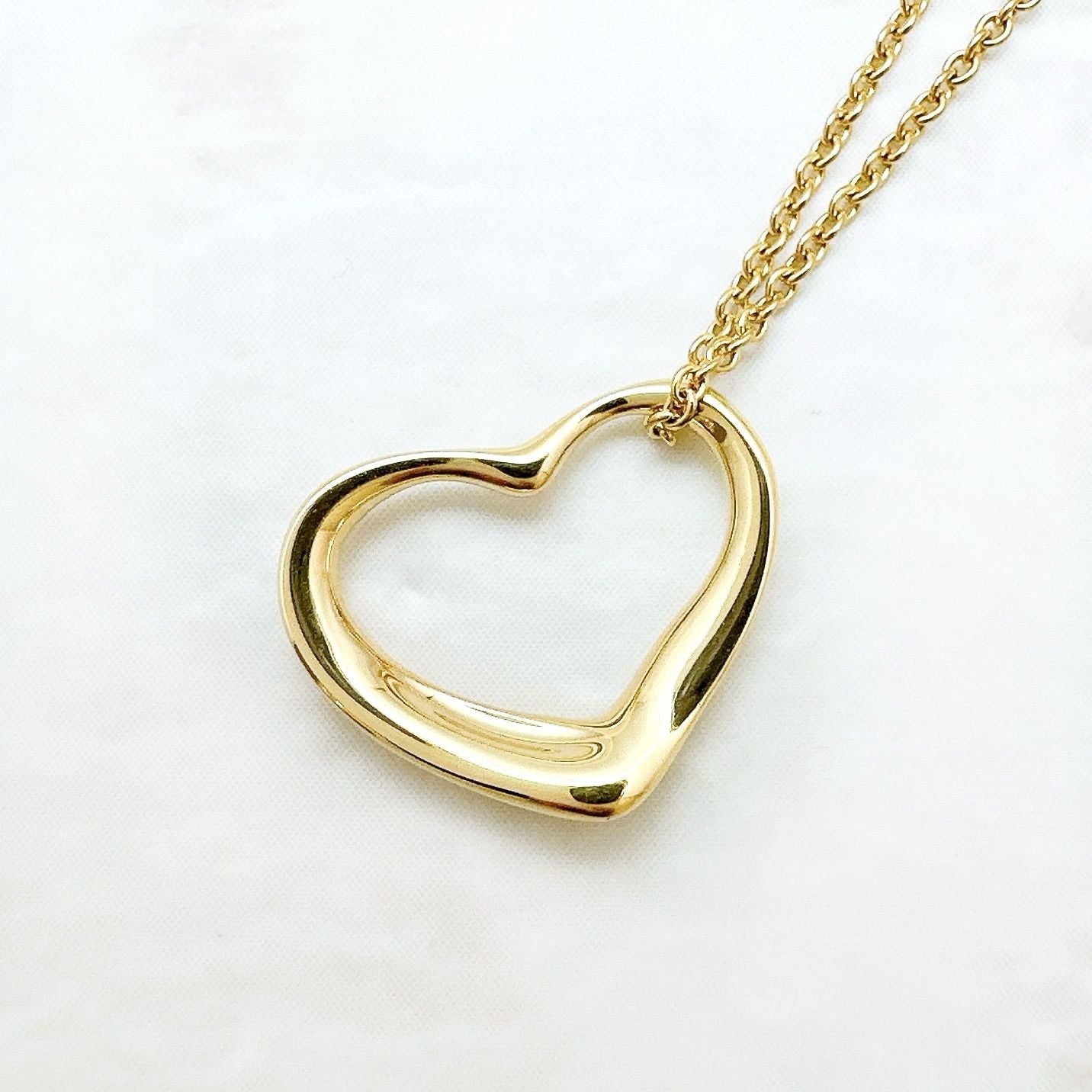 Tiffany & Co Open Heart Yellow Gold Necklace 41 — view 2