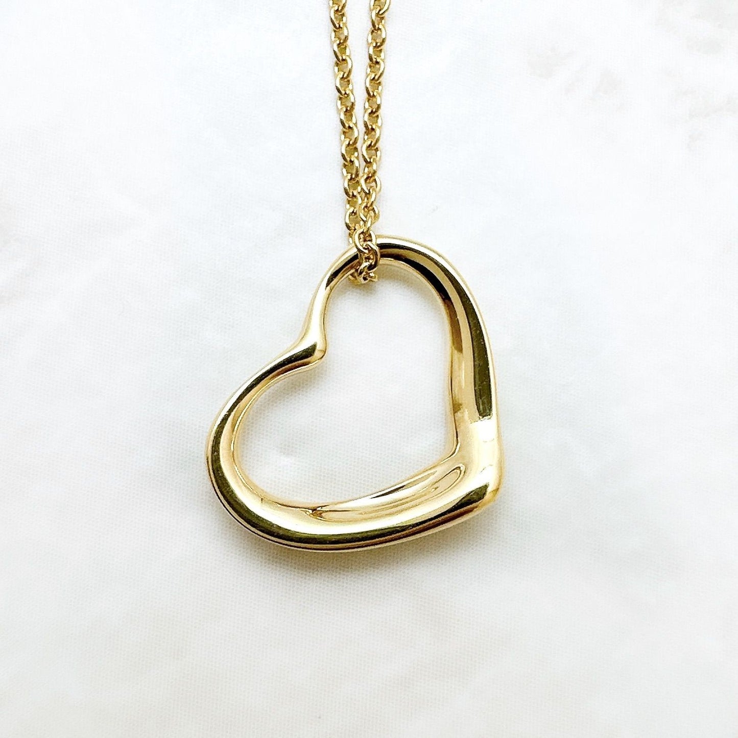 Tiffany & Co Open Heart Yellow Gold Necklace 41 — view 4