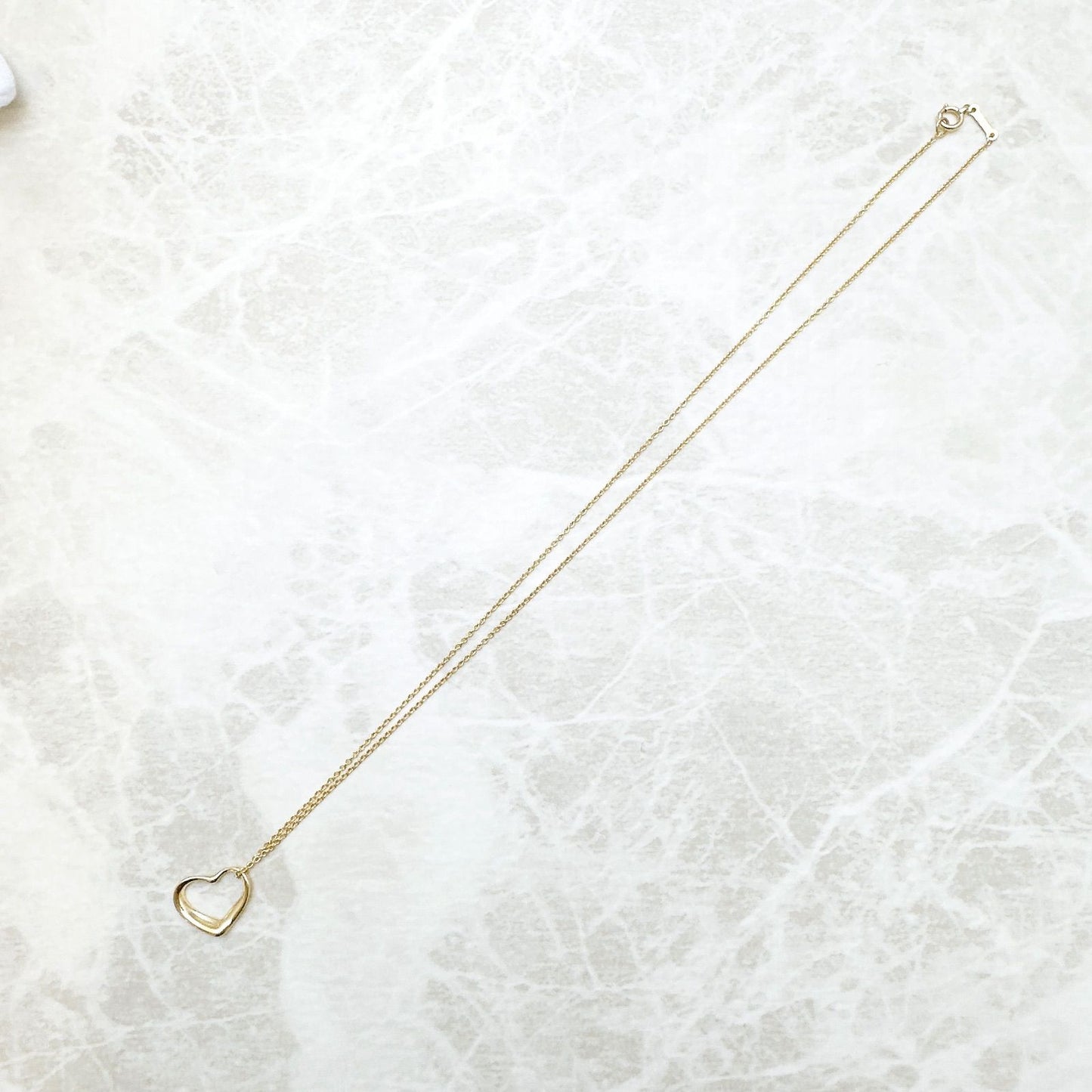 Tiffany & Co Open Heart Yellow Gold Necklace 41 — view 5