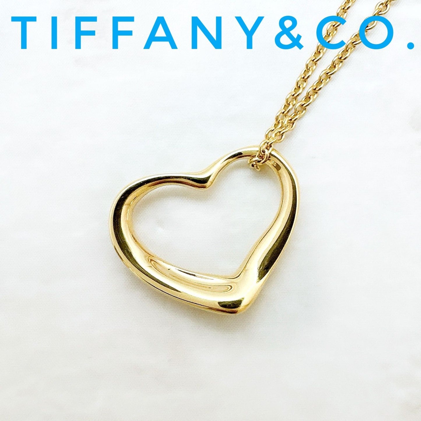 Tiffany & Co Open Heart Yellow Gold Necklace 41