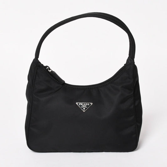 Prada Hobo Handbag Nylon Black