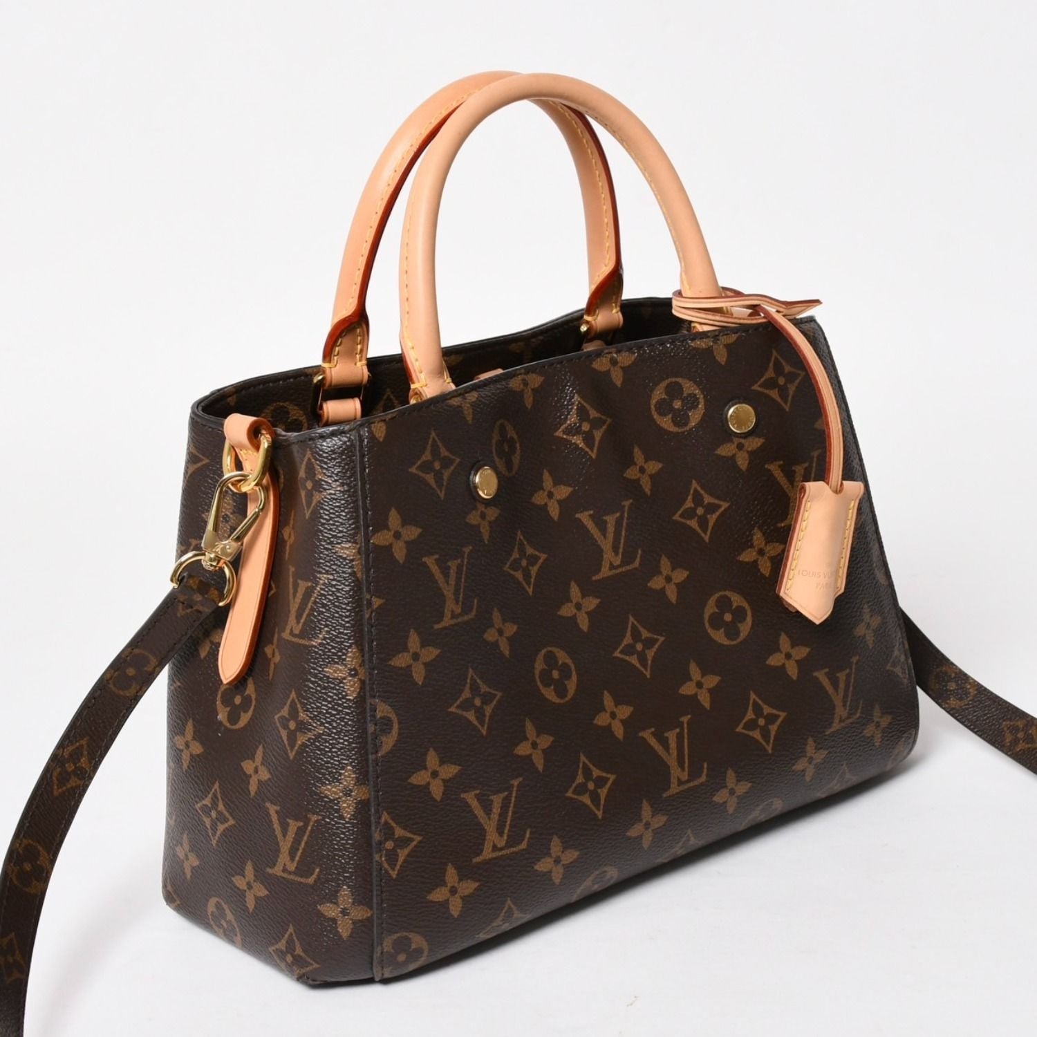 Louis Vuitton Montaigne BB Monogram Handbag Brown — view 3