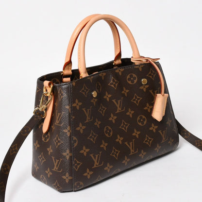 Louis Vuitton Montaigne BB Monogram Handbag Brown — view 3