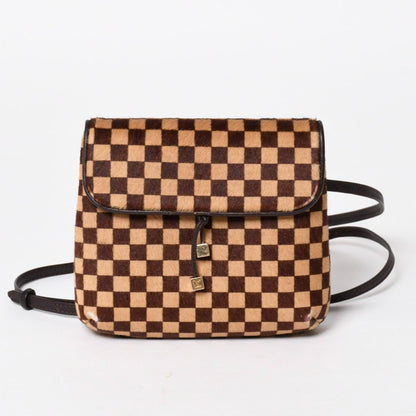 Louis Vuitton Gazelle Shoulder Bag Damier Sauvage Calf Hair Leather Brown