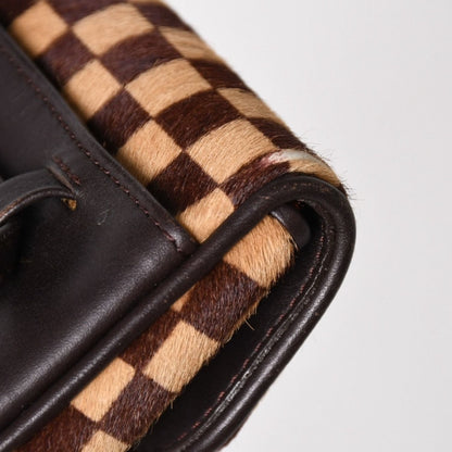 Louis Vuitton Gazelle Shoulder Bag Damier Sauvage Calf Hair Leather Brown — view 5