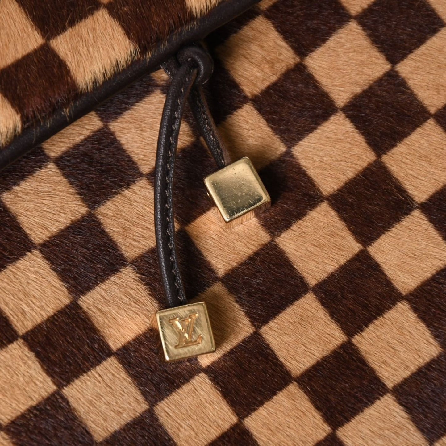 Louis Vuitton Gazelle Shoulder Bag Damier Sauvage Calf Hair Leather Brown — view 7