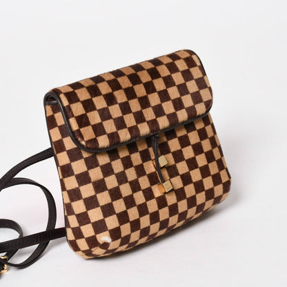 Louis Vuitton Gazelle Shoulder Bag Damier Sauvage Calf Hair Leather Brown — view 3