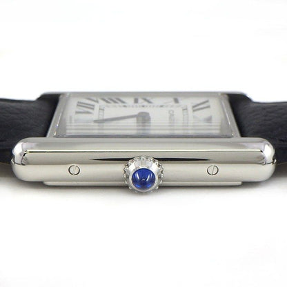 Cartier Watch Tank Must LM Silver Dial Roman Index SS Leather Quartz Analog — view 2
