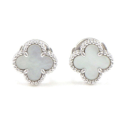 Van Cleef & Arpels Earrings Sweet Alhambra White Shell 18K White Gold