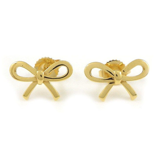 Tiffany & Co Earrings Bow Ribbon 18K Yellow Gold
