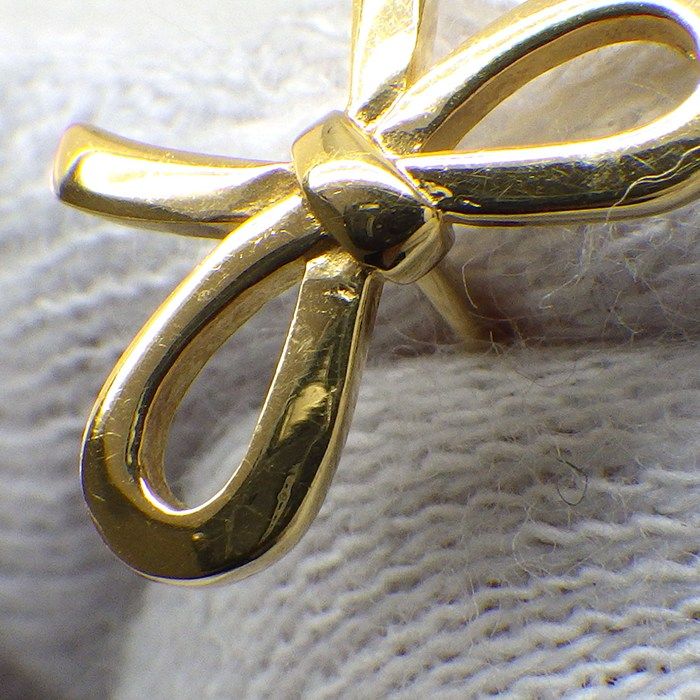Tiffany & Co Earrings Bow Ribbon 18K Yellow Gold — view 6
