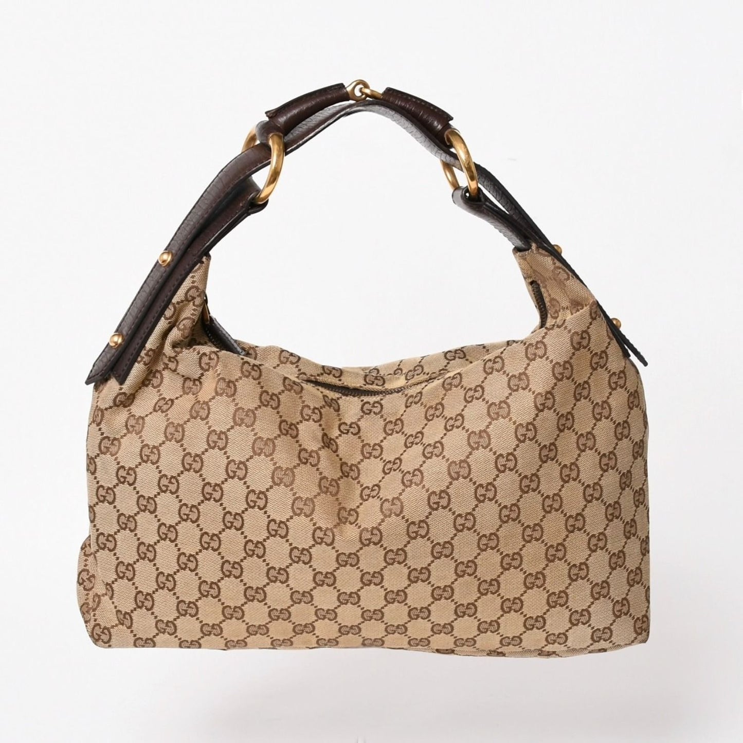 Gucci Bag Horsebit GG Canvas Brown Gold