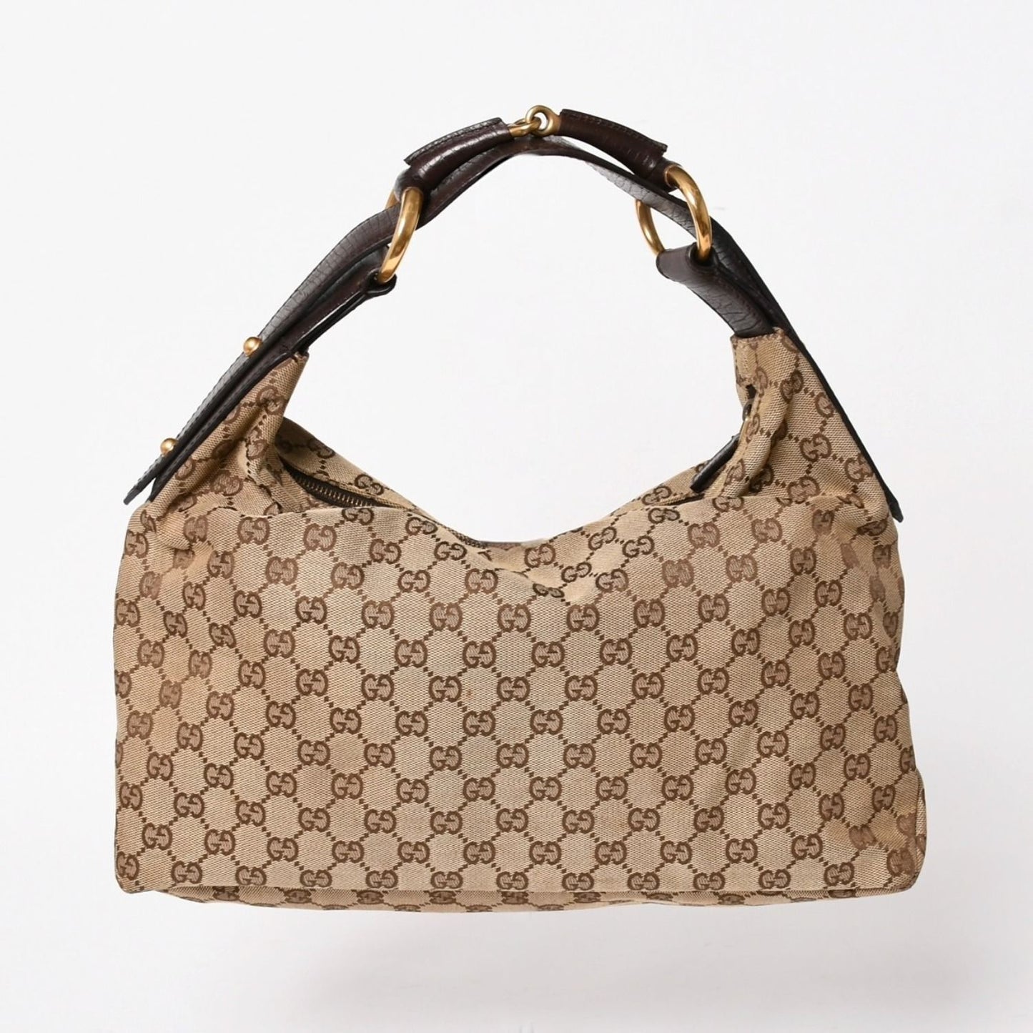 Gucci Bag Horsebit GG Canvas Brown Gold — view 2