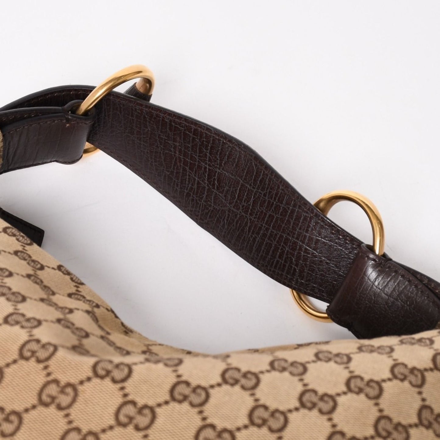Gucci Bag Horsebit GG Canvas Brown Gold — view 6