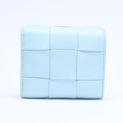 Bottega Veneta Trifold Wallet Maxi Intrecciato Cassette Compact Light Blue — view 2
