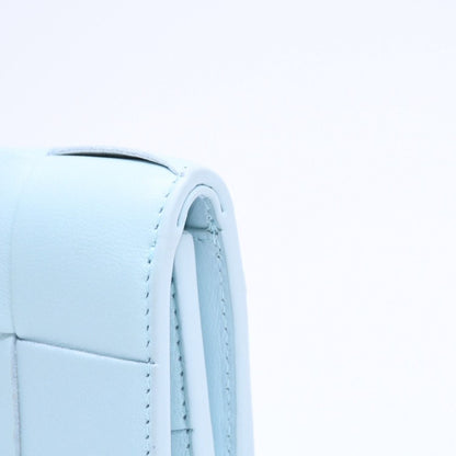 Bottega Veneta Trifold Wallet Maxi Intrecciato Cassette Compact Light Blue — view 5