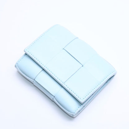 Bottega Veneta Trifold Wallet Maxi Intrecciato Cassette Compact Light Blue — view 3