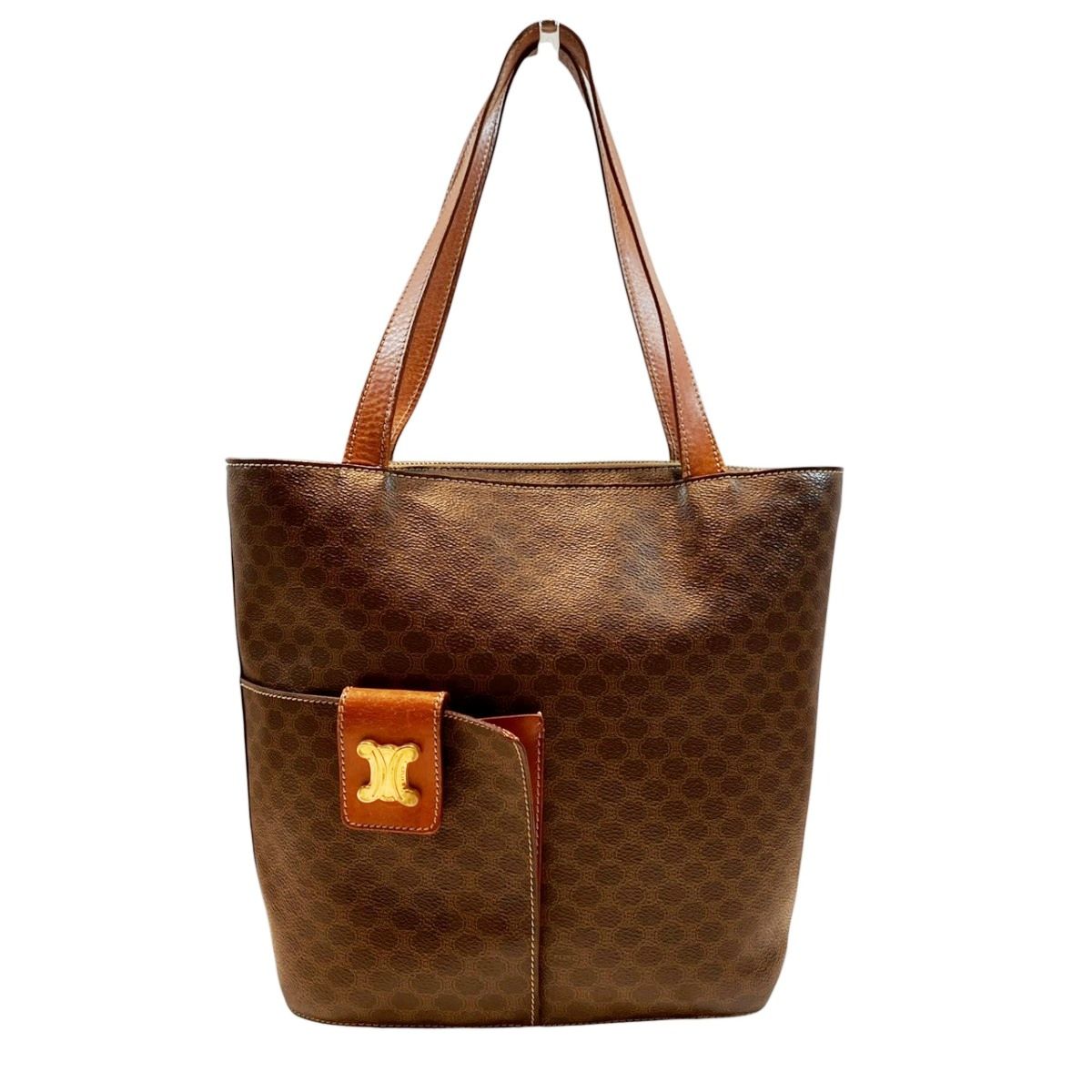Celine Macadam Tote Leather Canvas