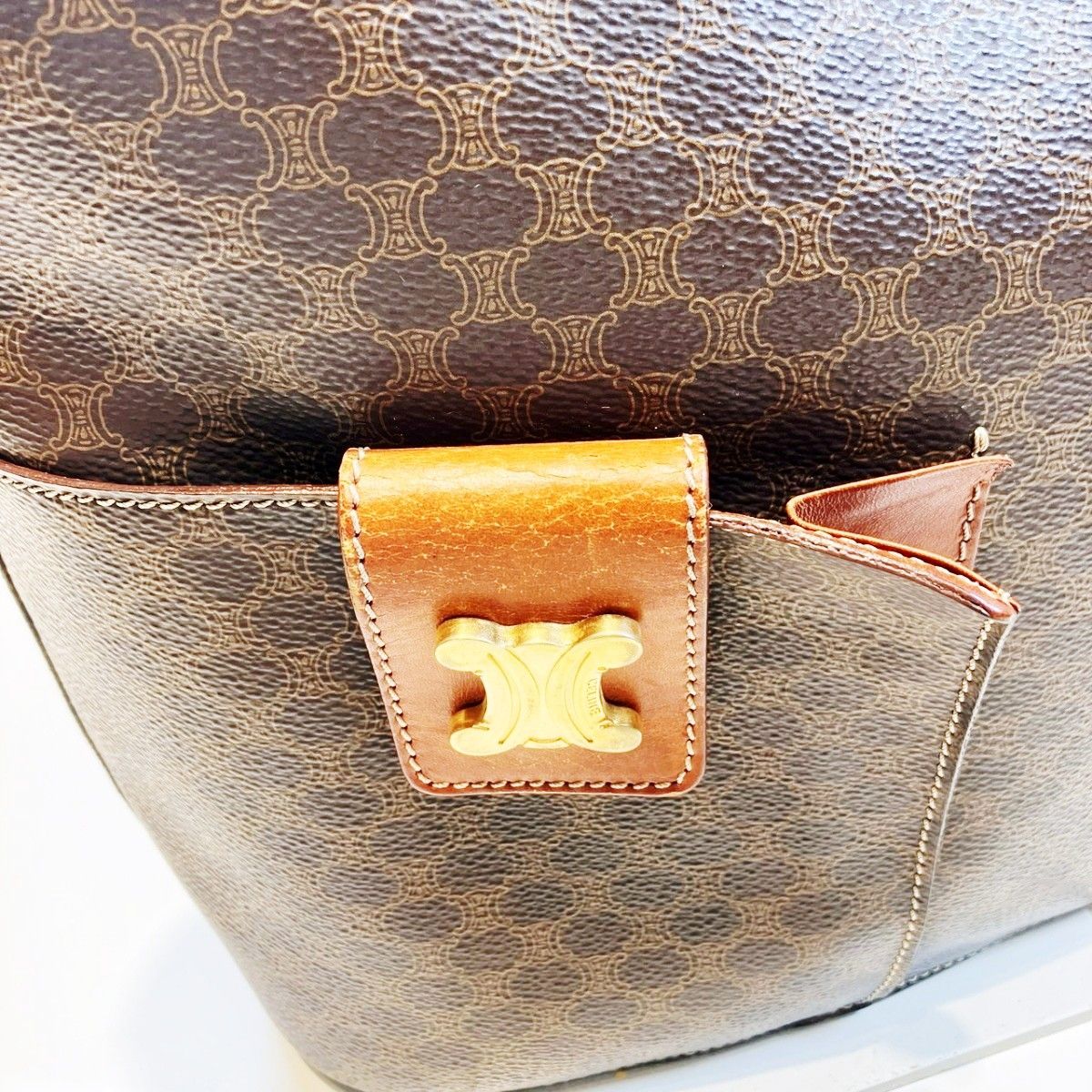 Celine Macadam Tote Leather Canvas — view 8