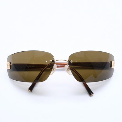 Chanel Rimless Sunglasses Eyewear CC Logo Brown — view 2