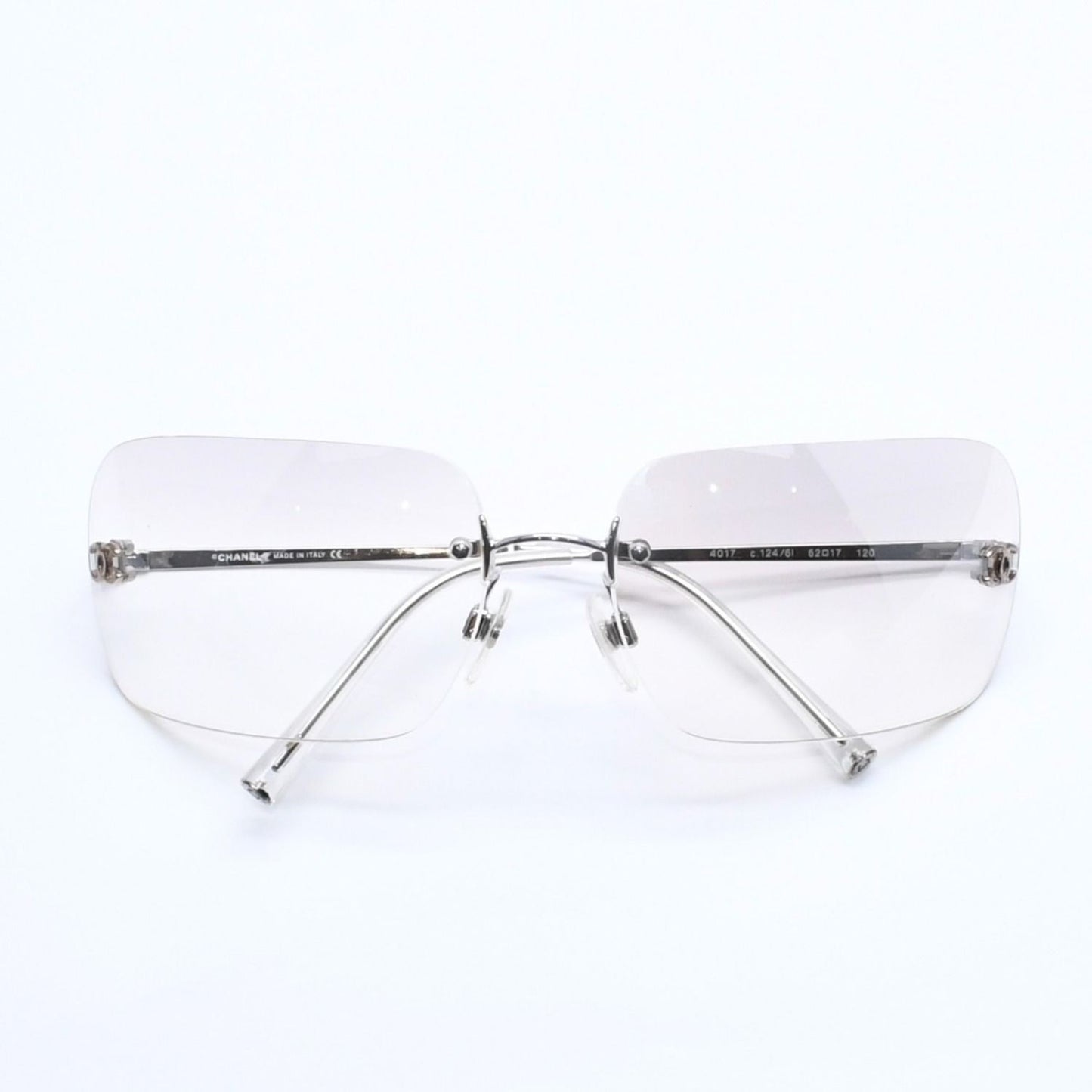 Chanel Rimless Sunglasses CC Logo Gradient Eyewear Silver — view 2