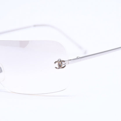 Chanel Rimless Sunglasses CC Logo Gradient Eyewear Silver — view 7