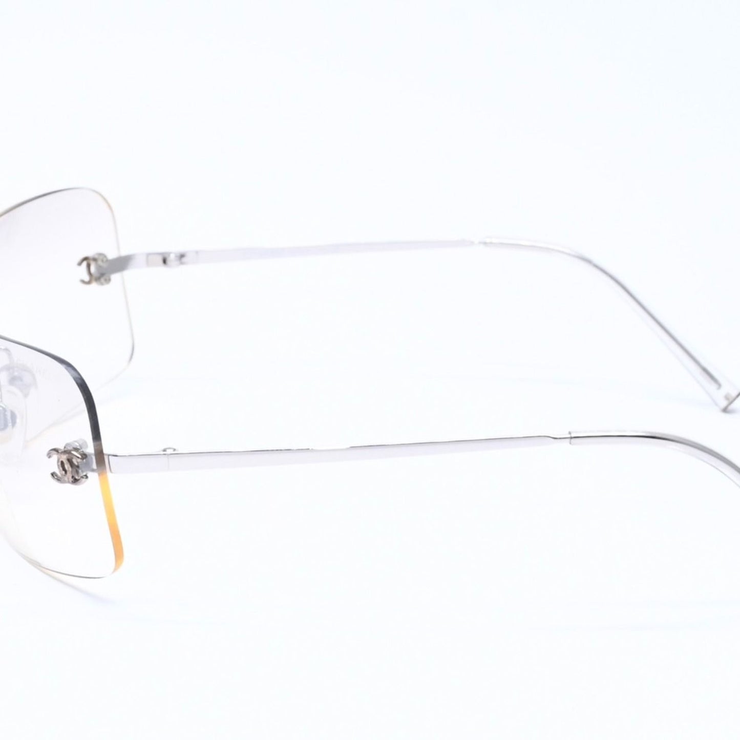 Chanel Rimless Sunglasses CC Logo Gradient Eyewear Silver — view 6