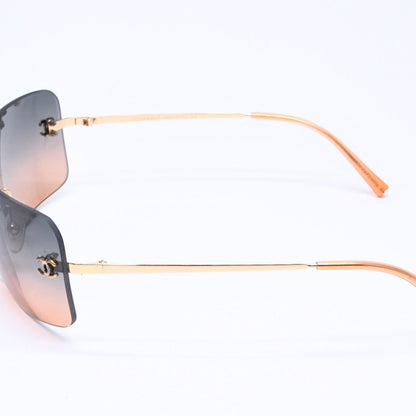 Chanel Rimless Sunglasses Gradation Orange Blue Gold Frame Eyewear — view 6